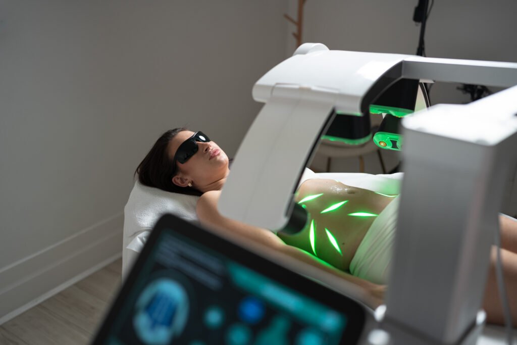 Green laser lipo treatment room at BM Aesthetics Richmond